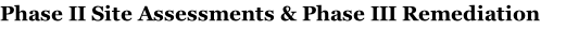 Phase II Site Assessments & Phase III Remediation 
